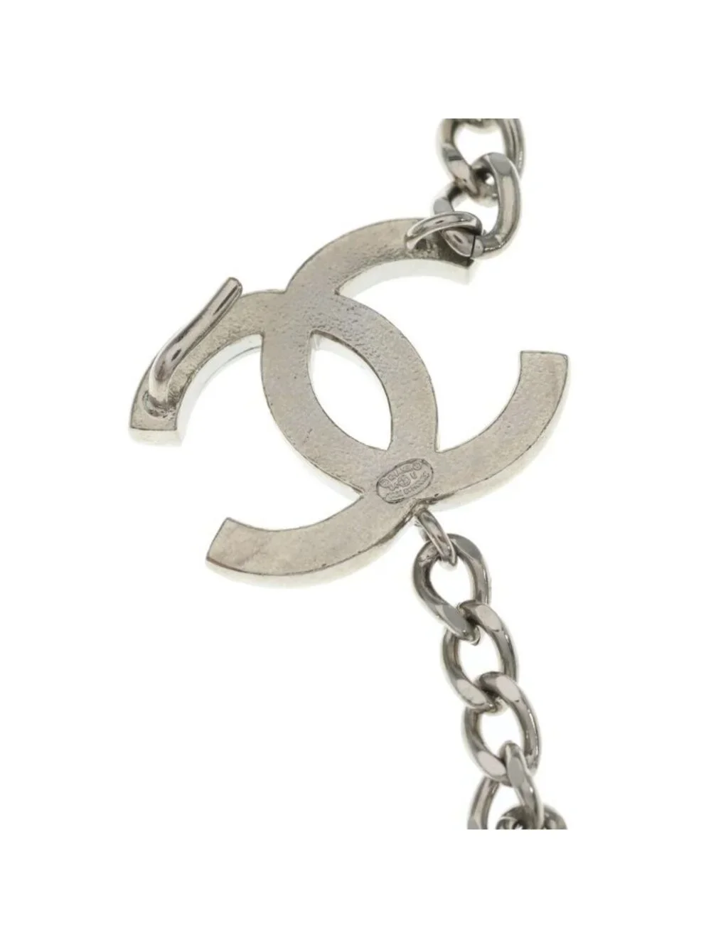 Chanel CC Logo Chain Belt Black Silver